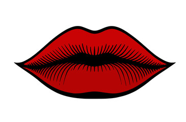 red lipstick with a sexy lips on a white background