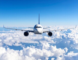 Fototapeta premium Airplane Soaring Above the Clouds: A Breathtaking View of Flight
