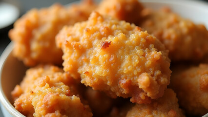 Golden fried chicken nuggets 