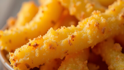 close up of a fried potato chips