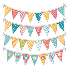 set of bunting flags vector