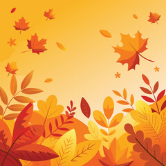 Obraz premium Warm autumn leaves in a seamless pattern of maple and oak foliage, perfect for a vibrant seasonal background design