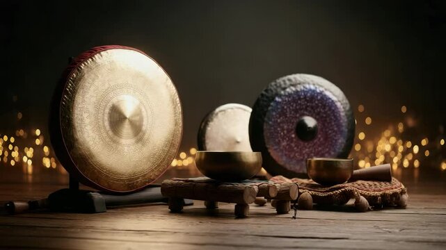 Sound wave of sound healing instruments for meditation