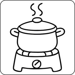 Camping Cooking Pot on Stove Coloring