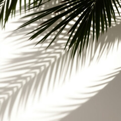 Obraz premium shadow overlay effects,realistic palm leaf shadow on transparent background,Natural shadow of tropical palm branch,mockup of shadow for product presentation, backdrop,Summer sunlight and shadow overla