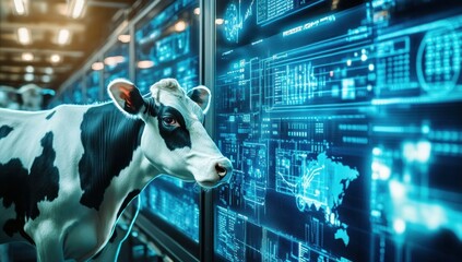 Future of Farming: Cow and Digital Screens