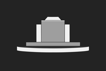 Luxurious Black Podium Warm Studio Lighting