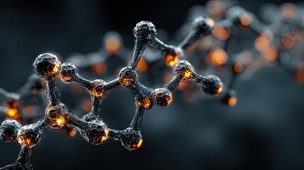 Hexagonal nano molecular network structure, futuristic nanotechnology science concept for chemistry, biotech, and innovation