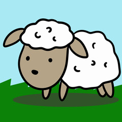cartoon sheep with a color background
