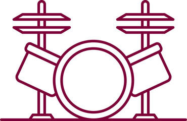 Line Music Instrument Icon Element
