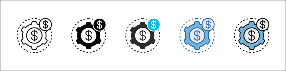 Overhead Cost Icon Pack Multistyle Illustration