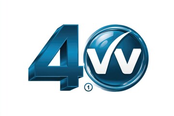 Anniversary logo, dark blue 40,  white "V" symbol