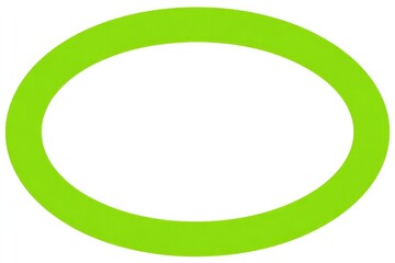 Bright lime-green oval frame