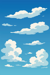 anime style clouds in the sky background