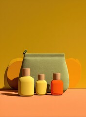 Cosmetics set, muted colors