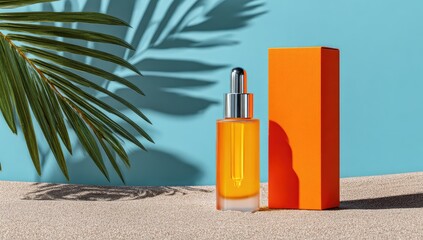 Golden serum on sandy beach