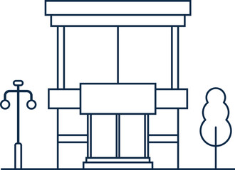 Line City Building Illustration Element