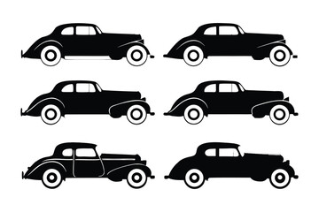 Vintage Car Silhouettes: A collection of sleek vintage car silhouettes, elegantly capturing the timeless design of automotive history.