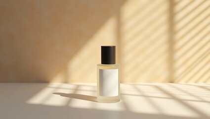 A monochrome skincare product mockup in a minimalist setting.