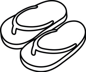 hand draw flip-flops outline illustration