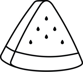 Slice of Watermelon Outline illustration