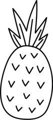 hand draw pineapple outline illustration