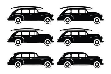 Classic Black Car Collection: A sleek and stylish collection of vintage automobiles, showcasing a timeless design that embodies elegance and sophistication.