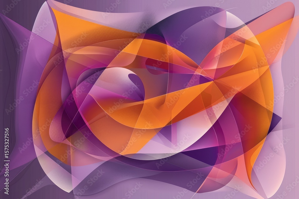Fototapete abstract overlapping shapes in orange and pink tones. digital art for vibrant design. background ima