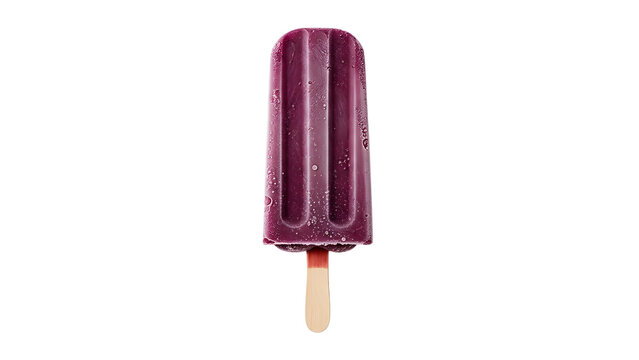 Delicious purple popsicle isolated on white background for summer treat and frozen dessert concept on transparent background