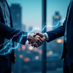 businessmen handshake after a good deal.	