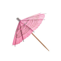 Pink paper cocktail umbrella. Perfect for adding a tropical touch to drinks and desserts.