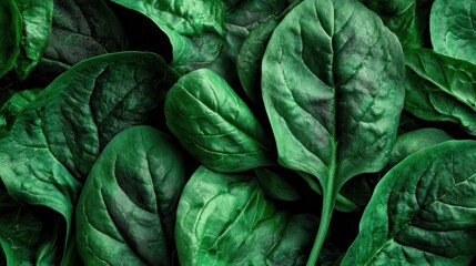 Fresh Green Spinach Leaves Background for Healthy Nutrition Concepts