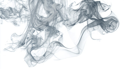 Fototapeta premium White gray smoke vapor fumes swirls shapes, isolated background cut out. Misty effect