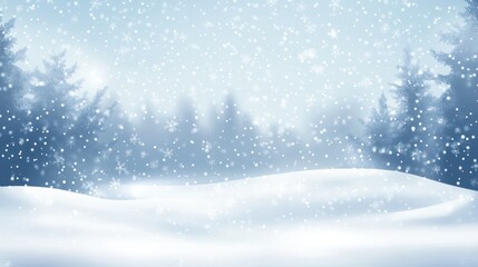 Winter landscape scene with snow and trees