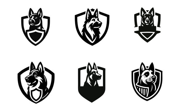 k9 Dog Shield logo icon design illustration