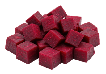 Isolated Diced Beetroot Fresh and Earthy