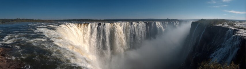 Majestic waterfall panorama iguazu falls hdr 360 degrees view nature's splendor