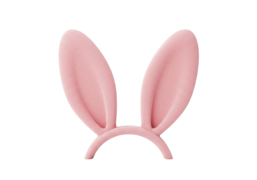 Isolated Soft Pink Bunny Ears Headband