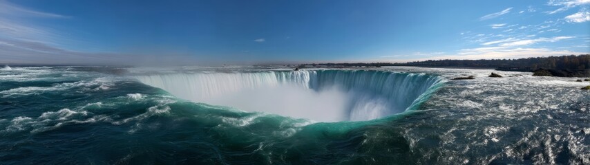 Niagara falls 360 degrees hdr panoramic view nature's power landscape