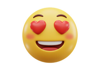Isolated Smiling Emoji with Heart Eyes