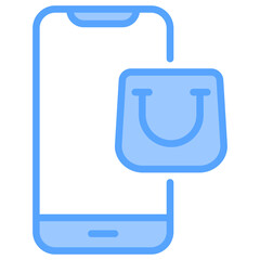 Fototapeta premium Mobile Store Blue Icon