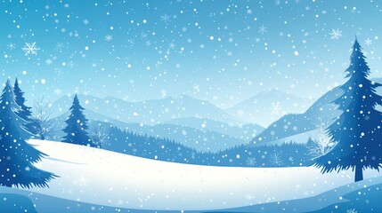 Winter landscape with snow