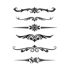 Elegant black ornamental dividers and decorative design elements for various creative projects