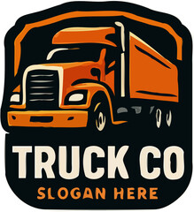 bold truck mascot logos in badge style with high-contrast colors, perfect for transport or trucking brands.