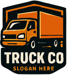bold truck mascot logos in badge style with high-contrast colors, perfect for transport or trucking brands.
