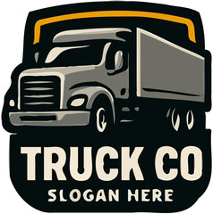 bold truck mascot logos in badge style with high-contrast colors, perfect for transport or trucking brands.