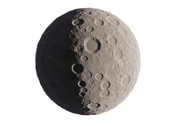 Isolated Moon Surface Detail Craters and Shadowy Terrain