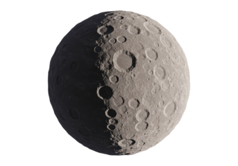 Isolated Moon Surface Detail Craters and Shadowy Terrain