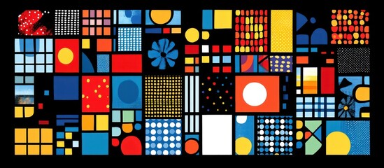 Colorful abstract geometric mosaic art; design background