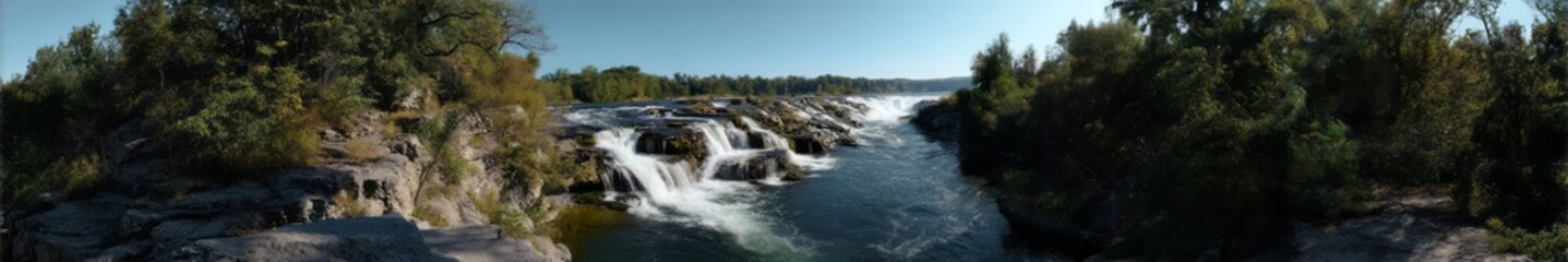 Panoramic 360 degrees waterfall view nature hdr landscape hdri